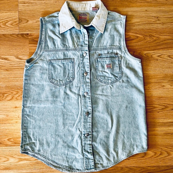 Vintage Ki-Ko-Mo Quality Lifestyle Blue Jeans Vest Vintage Vest Women’s M Medium - Picture 6 of 6